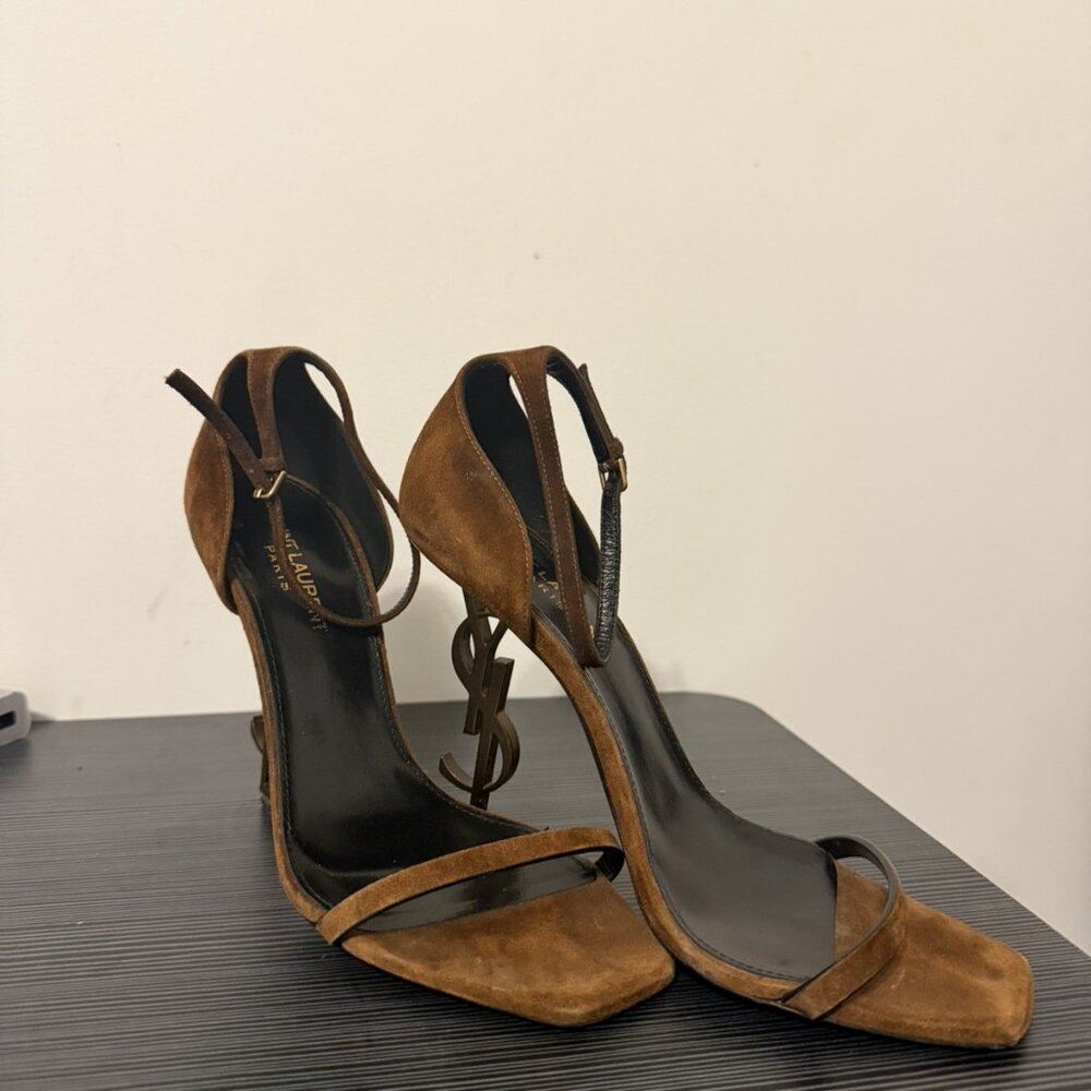 Yves Saint Laurent YSL Cashmere Brown Opyum heels Stilettos Sandals - Picture 3 of 10